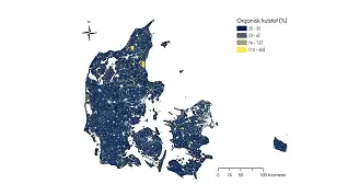 Danmarkskort - organisk kulstof i procent