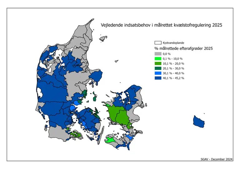 Billedet viser vejledende indsatsbehov i m&aring;lrettet kv&aelig;lstofregulering 2025 