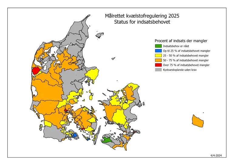 Billede, der illustrerer status p&aring; indsatsbehovet for m&aring;lrettet kv&aelig;lstofregulering 2025